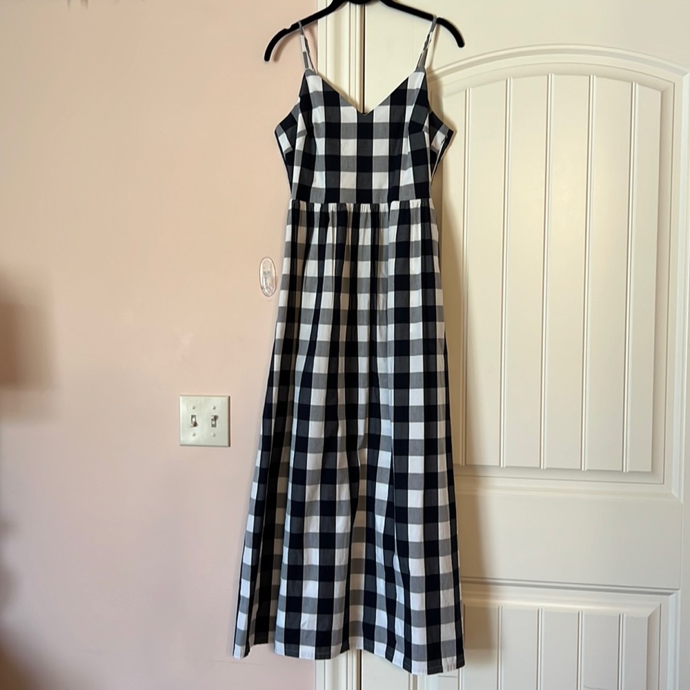 Blue and White checkered Dress